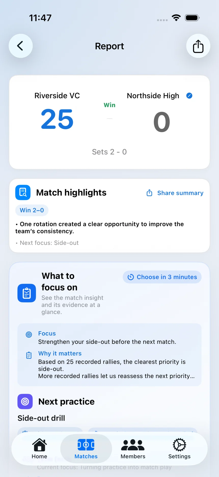 Vollyze match report in English